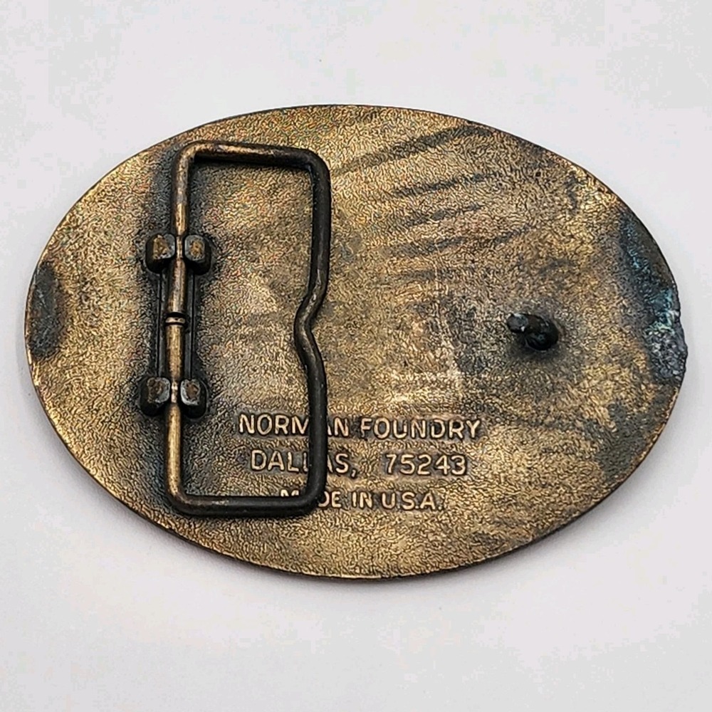 Vintage No More Gun Laws Belt Buckle National Rifle Association Norman Foundry - Picture 2 of 6